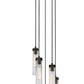 Z-Lite Beau 12" 5-Light Matte Black Steel Clear Glass Shade Chandelier