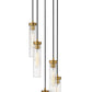 Z-Lite Beau 12" 5-Light Rubbed Brass Steel Clear Glass Shade Chandelier
