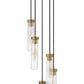 Z-Lite Beau 12" 5-Light Rubbed Brass Steel Clear Glass Shade Chandelier