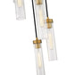 Z-Lite Beau 12" 5-Light Rubbed Brass Steel Clear Glass Shade Chandelier