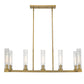 Z-Lite Beau 14" 7-Light Rubbed Brass Island Light With Clear Glass Shade