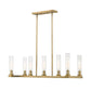 Z-Lite Beau 14" 7-Light Rubbed Brass Island Light With Clear Glass Shade