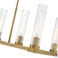 Z-Lite Beau 14" 7-Light Rubbed Brass Island Light With Clear Glass Shade
