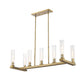 Z-Lite Beau 14" 7-Light Rubbed Brass Island Light With Clear Glass Shade