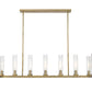 Z-Lite Beau 14" 9-Light Rubbed Brass Island Light With Clear Glass Shade