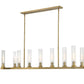 Z-Lite Beau 14" 9-Light Rubbed Brass Island Light With Clear Glass Shade