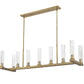 Z-Lite Beau 14" 9-Light Rubbed Brass Island Light With Clear Glass Shade
