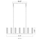 Z-Lite Beau 14" 9-Light Rubbed Brass Island Light With Clear Glass Shade