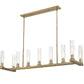 Z-Lite Beau 14" 9-Light Rubbed Brass Island Light With Clear Glass Shade
