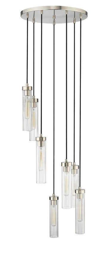 Z-Lite Beau 18" 7-Light Brushed Nickel Steel Clear Glass Shade Chandelier