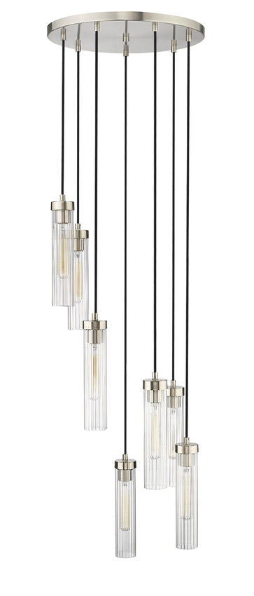 Z-Lite Beau 18" 7-Light Brushed Nickel Steel Clear Glass Shade Chandelier