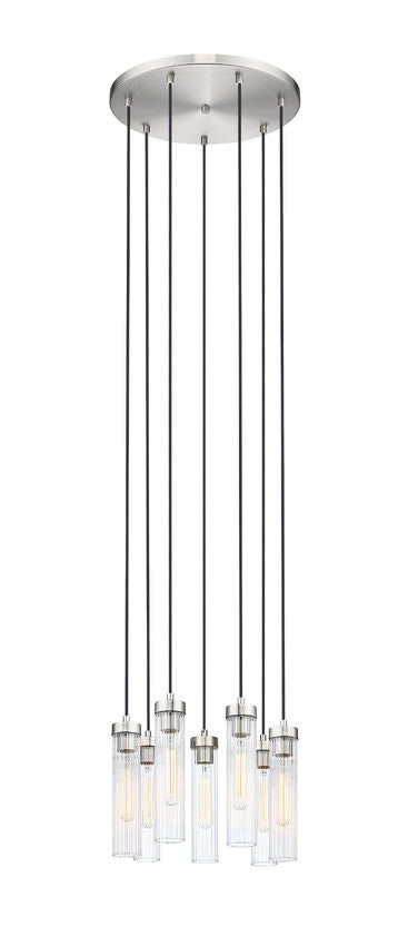 Z-Lite Beau 18" 7-Light Brushed Nickel Steel Clear Glass Shade Chandelier