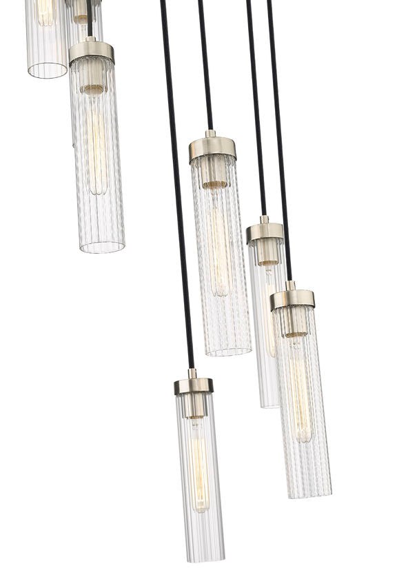 Z-Lite Beau 18" 7-Light Brushed Nickel Steel Clear Glass Shade Chandelier