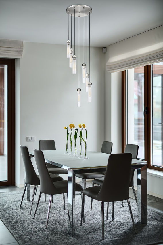 Z-Lite Beau 18" 7-Light Brushed Nickel Steel Clear Glass Shade Chandelier