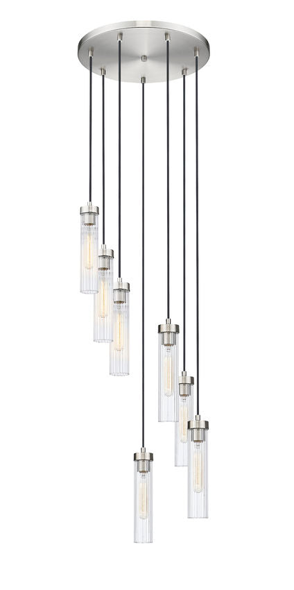 Z-Lite Beau 18" 7-Light Brushed Nickel Steel Clear Glass Shade Chandelier