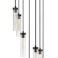 Z-Lite Beau 18" 7-Light Matte Black Steel Clear Glass Shade Chandelier