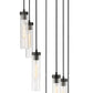 Z-Lite Beau 18" 7-Light Matte Black Steel Clear Glass Shade Chandelier