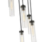 Z-Lite Beau 18" 7-Light Matte Black Steel Clear Glass Shade Chandelier