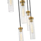 Z-Lite Beau 18" 7-Light Rubbed Brass Steel Clear Glass Shade Chandelier