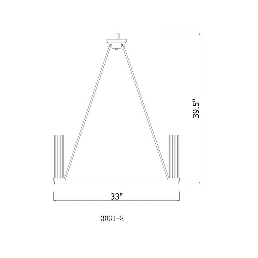 Z-Lite Beau 33" 8-Light Polished Nickel Round Chandelier With Clear Glass Shade