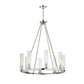 Z-Lite Beau 33" 8-Light Polished Nickel Round Chandelier With Clear Glass Shade