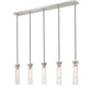 Z-Lite Beau 42" 5-Light Brushed Nickel Steel Clear Glass Shade Linear Chandelier