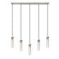 Z-Lite Beau 42" 5-Light Brushed Nickel Steel Clear Glass Shade Linear Chandelier