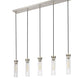 Z-Lite Beau 42" 5-Light Brushed Nickel Steel Clear Glass Shade Linear Chandelier