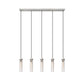 Z-Lite Beau 42" 5-Light Brushed Nickel Steel Clear Glass Shade Linear Chandelier