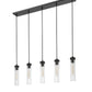 Z-Lite Beau 42" 5-Light Matte Black Steel Clear Glass Shade Linear Chandelier