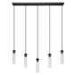 Z-Lite Beau 42" 5-Light Matte Black Steel Clear Glass Shade Linear Chandelier