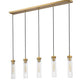 Z-Lite Beau 42" 5-Light Rubbed Brass Steel Clear Glass Shade Linear Chandelier