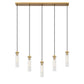 Z-Lite Beau 42" 5-Light Rubbed Brass Steel Clear Glass Shade Linear Chandelier