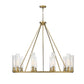 Z-Lite Beau 46" 10-Light Rubbed Brass Round Chandelier With Clear Glass Shade