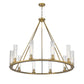 Z-Lite Beau 46" 10-Light Rubbed Brass Round Chandelier With Clear Glass Shade