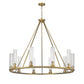 Z-Lite Beau 46" 10-Light Rubbed Brass Round Chandelier With Clear Glass Shade