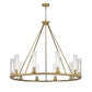Z-Lite Beau 46" 10-Light Rubbed Brass Round Chandelier With Clear Glass Shade