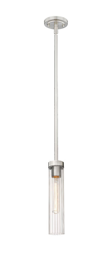 Z-Lite Beau 5" 1-Light Brushed Nickel Clear Glass Shade Pendant Light