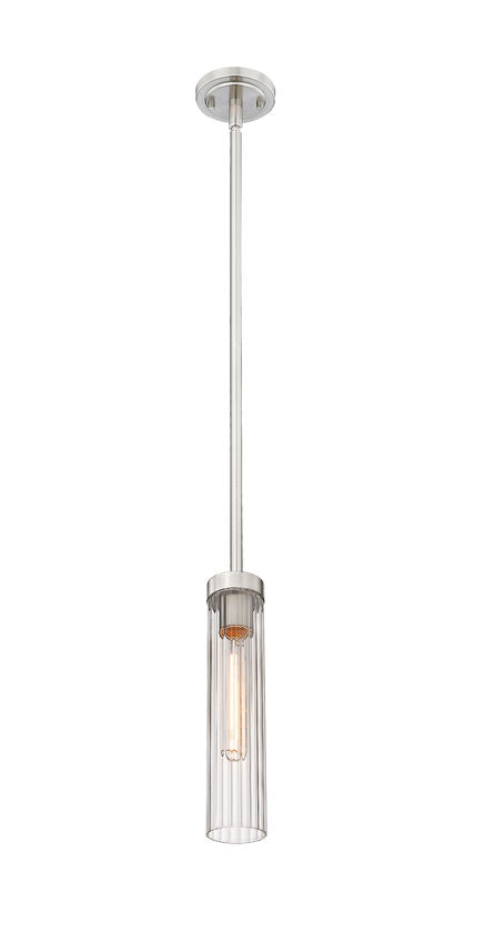 Z-Lite Beau 5" 1-Light Brushed Nickel Clear Glass Shade Pendant Light