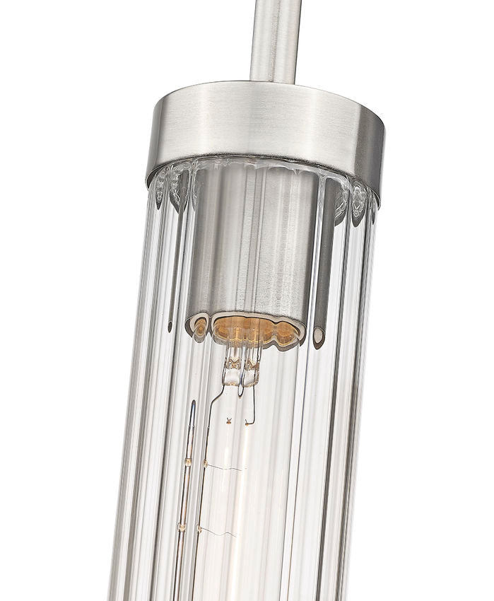 Z-Lite Beau 5" 1-Light Brushed Nickel Clear Glass Shade Pendant Light