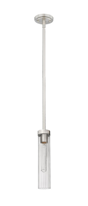 Z-Lite Beau 5" 1-Light Brushed Nickel Clear Glass Shade Pendant Light