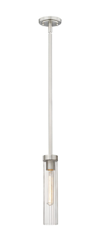 Z-Lite Beau 5" 1-Light Brushed Nickel Clear Glass Shade Pendant Light