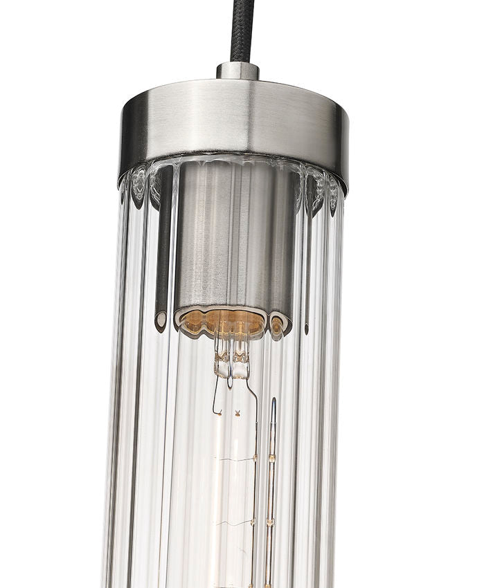 Z-Lite Beau 5" 1-Light Brushed Nickel Pendant Light With Clear Glass Shade