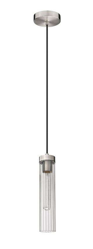 Z-Lite Beau 5" 1-Light Brushed Nickel Pendant Light With Clear Glass Shade