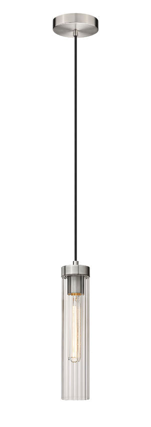 Z-Lite Beau 5" 1-Light Brushed Nickel Pendant Light With Clear Glass Shade