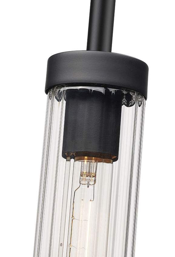 Z-Lite Beau 5" 1-Light Matte Black Clear Glass Shade Pendant Light