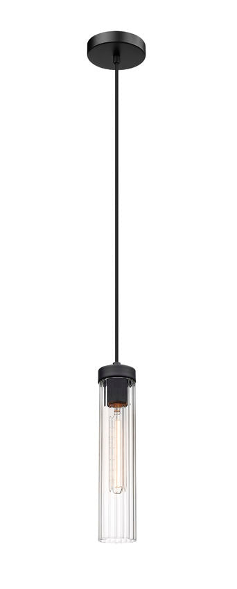 Z-Lite Beau 5" 1-Light Matte Black Pendant Light With Clear Glass Shade