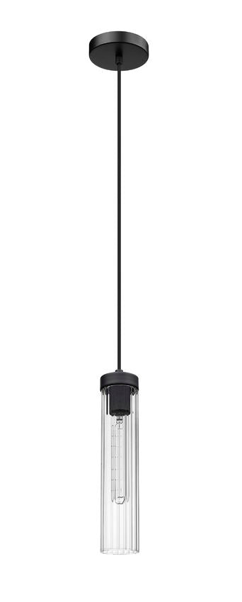 Z-Lite Beau 5" 1-Light Matte Black Pendant Light With Clear Glass Shade