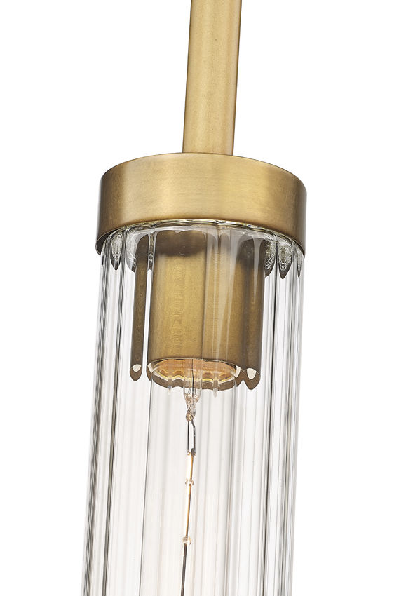 Z-Lite Beau 5" 1-Light Rubbed Brass Clear Glass Shade Pendant Light