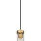 Z-Lite Beau 5" 1-Light Rubbed Brass Pendant Light With Clear Glass Shade